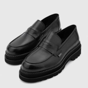 Arve Black Leather Men's Loafer
