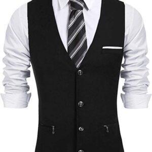 COOFANDY Mens Paisley Dress Suit Vest Floral Victorian Slim Fit Tuxedo Waistcoat