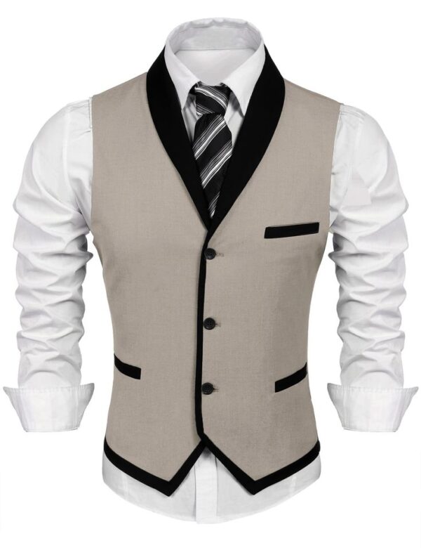 COOFANDY Men's Suit Vest Slim Fit Formal Business Dress Vest Casual Wedding Waistcoat